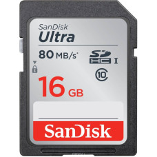 Карта памяти SanDisk Ultra SDHC Class 10 UHS-I 80MB/s 16GB SDSDUNC-016G-GN6IN