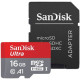 Карта памяти SanDisk Ultra microSDHC Class 10 UHS-I A1 98MB/s 16GB + SD adapter SDSQUAR-016G-GN6MA