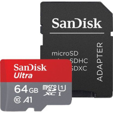 Карта памяти SanDisk Ultra microSDXC Class 10 UHS Class 1 A1 100MB/s 64GB + SD adapter SDSQUAR-064G-GN6IA