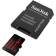 Карта памяти SanDisk Extreme microSDXC Class 10 UHS Class 3 V30 A1 100MB/s 128GB + SD adapter SDSQXAF-128G-GN6MA