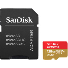 Карта памяти SanDisk Extreme microSDXC Class 10 UHS Class 3 V30 A2 160MB/s 128GB + SD adapter SDSQXA1-128G-GN6AA