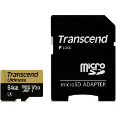 Карта памяти Transcend TS64GUSDU3M microSDXC Class 10 UHS-I U3M Ultimate + адаптер на SD