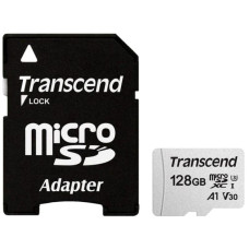 Карта памяти Transcend TS128GUSD300S-A microSDXC Class 10 UHS-I U3 V30 + адаптер на SD