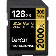 Карта памяти Lexar Professional 2000X Gold SDXC 128Gb UHS-II U3 V90 LSD2000128G-BNNNG