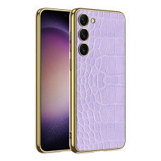 Накладка EG для Samsung Galaxy S23 кожаная Фиолетовая