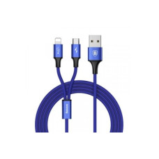 Кабель Baseus CAMLT-SU13 2-in-1 Cable Micro+Lightning 3A 1.2m Синий