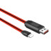 Кабель Hoco LED U29 USB-Lightning 1м Красный